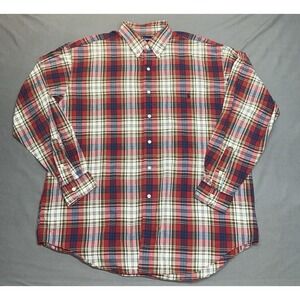 Ralph Lauren Shirt Mens L Long Sleeve Button Front Plaid Blaire Lightweight